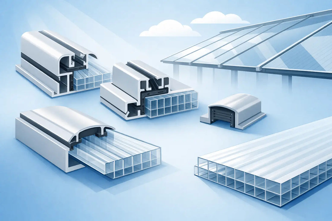 Alu Profilsystem für 16 mm Stegplatten