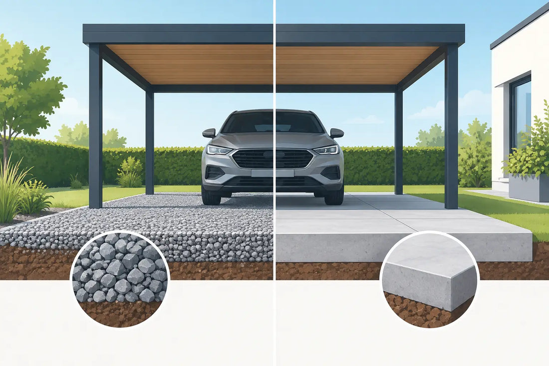 Kies oder Plattenfundament für den Carport?