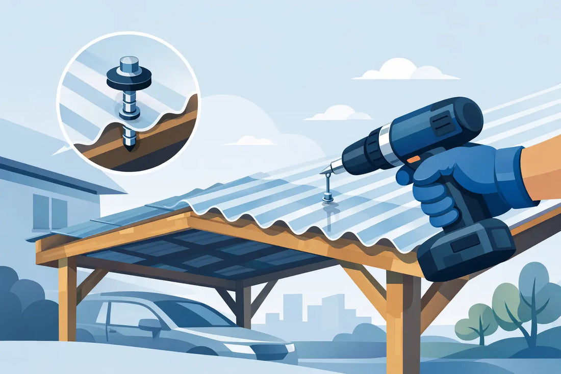 Wellplatten auf Carport befestigen