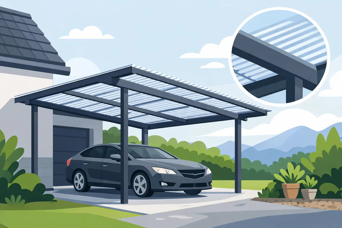 Carport-Dach mit Stegplatten: Beispiel