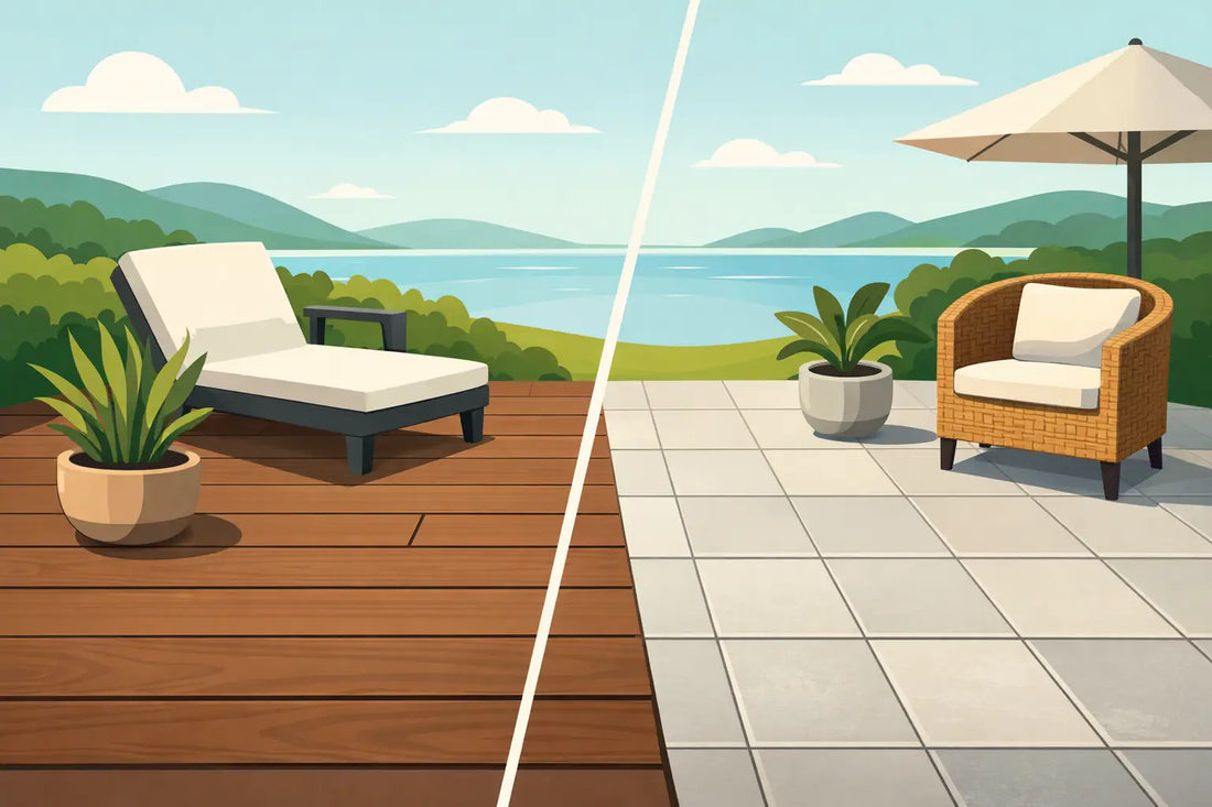 WPC Dielen oder Fliesen für die Terrasse?