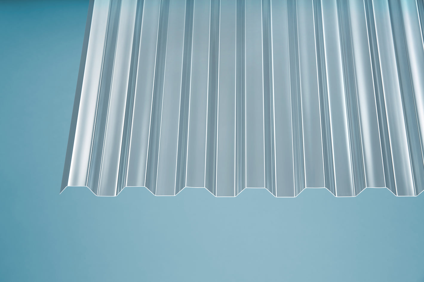 1,3mm Polycarbonat - Lichtplatte TRAPEZ 76/18 - farblos klar