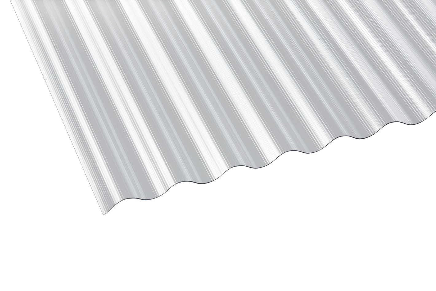 1,4mm Polycarbonat - Lichtplatten Sinuswelle 76/18 klar gerillt