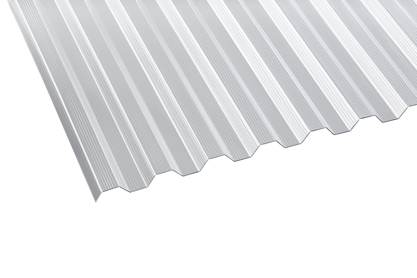 1,4mm Polycarbonat - Lichtplatten Trapez 76/18 klar gerillt Spundwand
