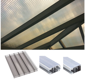 16mm Stegplatten Komplettset Marlon® Premium GRAPHIT Alu-Alu-Profil