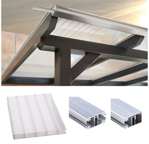 16mm Stegplatten Komplettset Marlon® Premium OPAL-weiss Alu-Alu-Profil