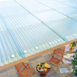 3mm Acrylglas Wellplatten Struktur WABE Komplettset inkl. Zubehör Auswahl Farbe/Länge