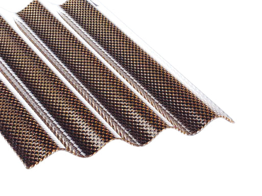 3mm ACRYLGLAS-Wellplatten 76/18 SINUS - bronze - WABE