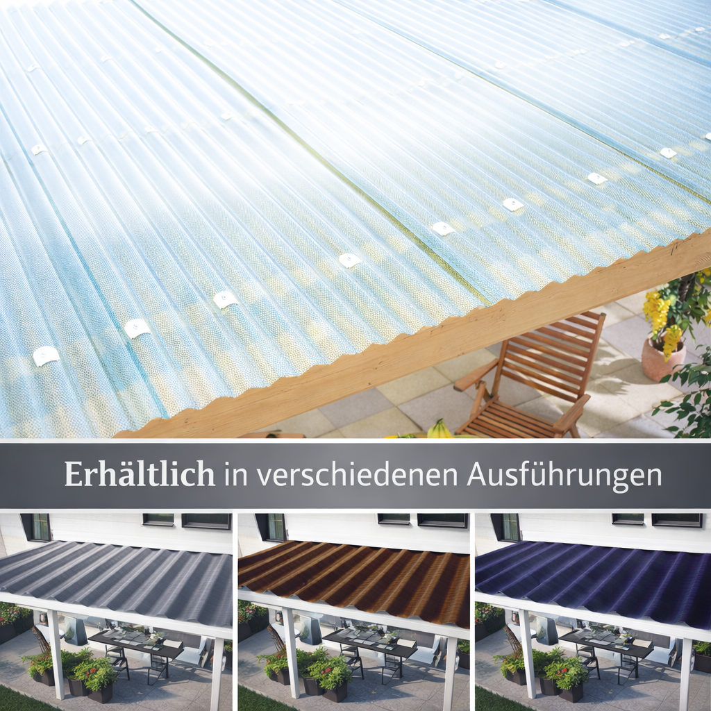 kf-handel.net GmbH-3mm Acrylglas Wellplatten Struktur WABE Komplettset inkl. Zubehör Auswahl Farbe/Länge-Set Wellplatten Acrylglas-Stegplatten-Guenstig.de