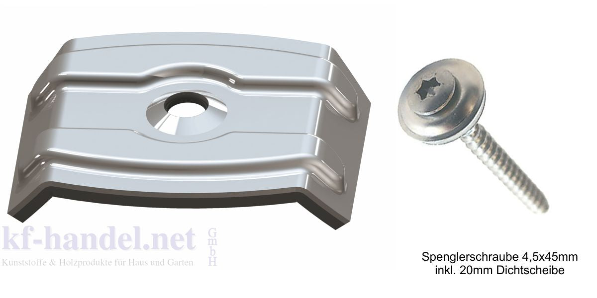 kf-handel.net GmbH-ALU Kalotten Set für Trapezprofil 76/18 inkl. 4,5x45mm Schrauben (je 100 Stück)-Befestigungssets Trapez-Stegplatten-Guenstig.de