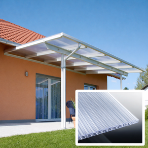 kf-handel.net GmbH-16mm Stegplatten Komplettset Polycarbonat X-Struktur klar - Alu-Alu-Profil-Stegplatten Komplettset PC klar-Stegplatten-Guenstig.de