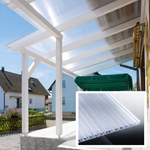 kf-handel.net GmbH-16mm Stegplatten Komplettset Polycarbonat X-Struktur klar - Alu-Gummi-Profil-Stegplatten Komplettset PC klar-Stegplatten-Guenstig.de