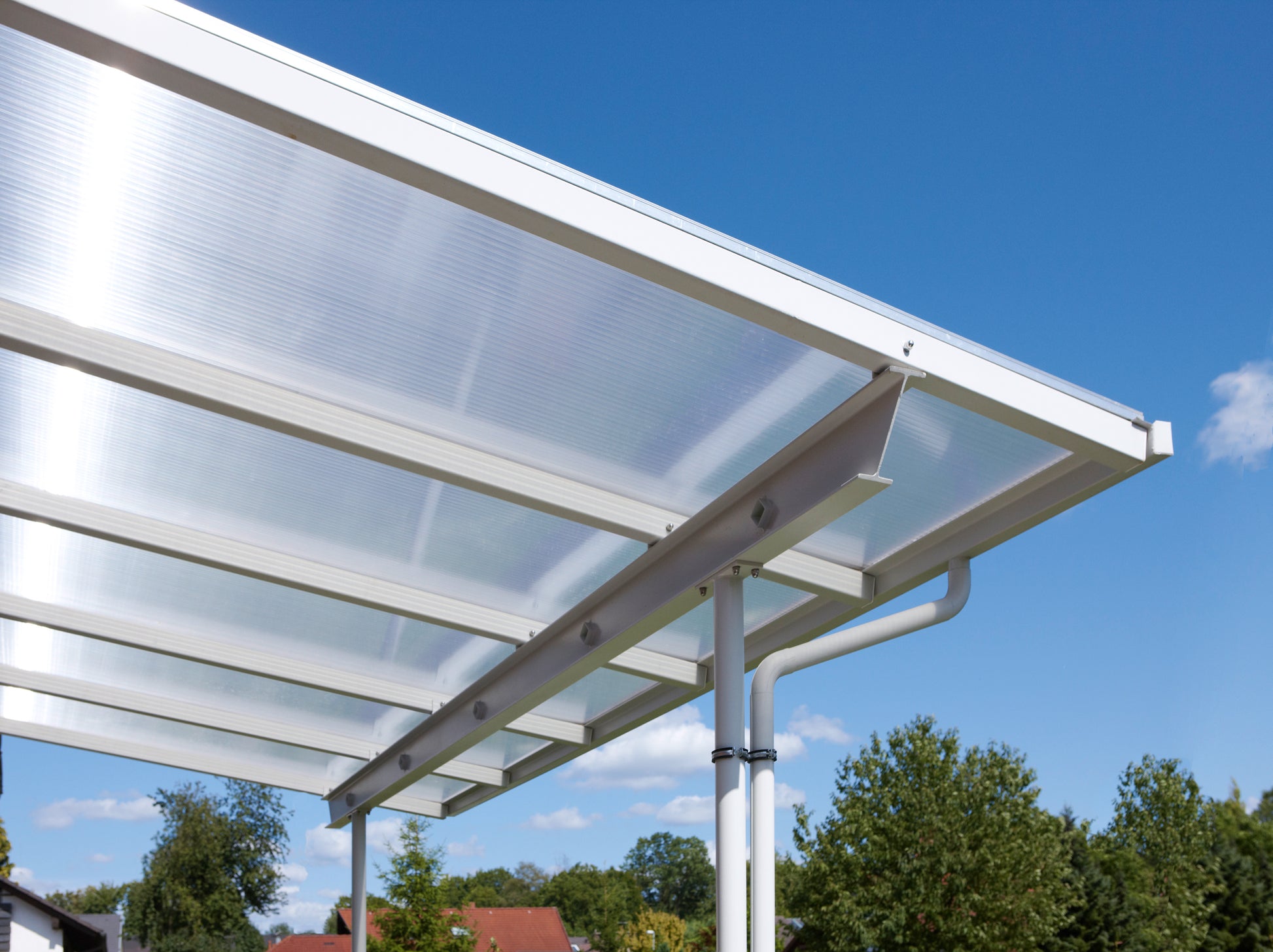 kf-handel.net GmbH-16mm Stegplatten Komplettset Polycarbonat 3-fach klar - Alu-Gummi-Profil-Stegplatten Komplettset PC klar-Stegplatten-Guenstig.de
