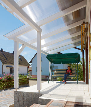 16mm Stegplatten Komplettset Polycarbonat X-Struktur klar - Alu-Gummi-Profil