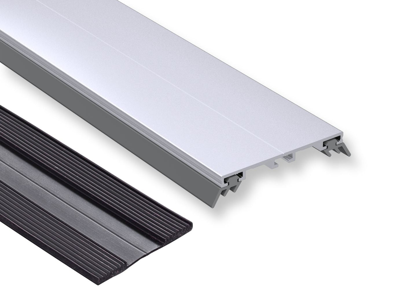 ALU-Verlegeprofil 8/10mm VSG Glas- Mittelprofil 60mm Breite mit Rippenunterlegeband