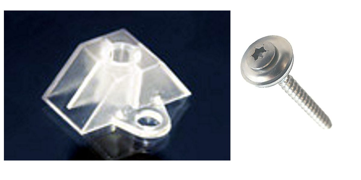 Abstandhalter - Set Trapez 70/18 Wellplatten + 4,5x55mm V2A Schrauben 100 Stück