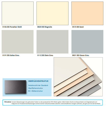 6mm HPL-Baukompaktplatten Standard-Dekore Kronoplan ®