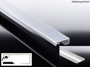 ALU-Verlegeprofil 8/10mm VSG Glas- Randprofil 60mm Breite - komplett inkl. Auflagegummi