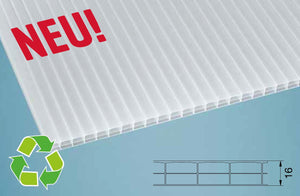 16mm Stegdreifachplatten opal-weiß POLYCARBONAT Blueline Recycling