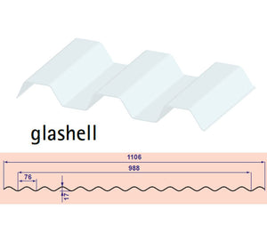 SOLLUX - Lichtplatte Sinuswelle 76/18 - farblos - klar