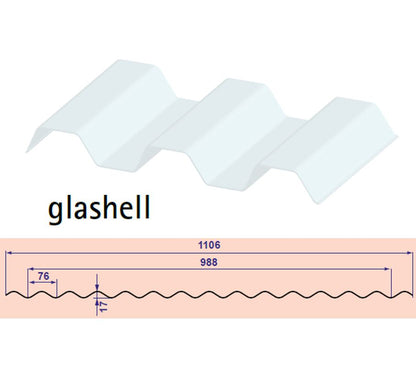 SOLLUX - Lichtplatte Sinuswelle 76/18 - farblos - klar