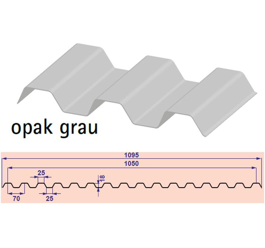 SOLLUX - Lichtplatte Trapez 70/18 - opak-grau