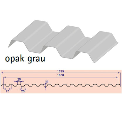 SOLLUX - Lichtplatte Trapez 70/18 - opak-grau