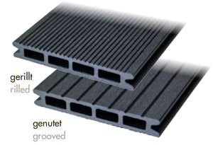 WPC Terrassendiele 22x146mm dunkelgrau gerillt / genutet HOLO 4