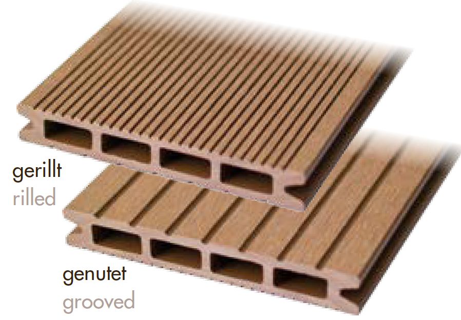 WPC Terrassendiele 22x146mm hellbraun gerillt / genutet HOLO 4