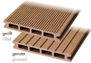 WPC Terrassendiele 22x146mm hellbraun gerillt / genutet HOLO 4