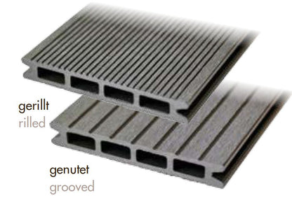 WPC Terrassendiele 22x146mm hellgrau gerillt / genutet HOLO 4