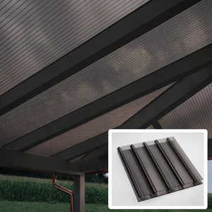 kf-handel.net GmbH-16mm Stegplatten Komplettset Marlon® Premium GRAPHIT Alu-Alu-Profil-Stegplatten Komplettset PC graphit/anthrazit-Stegplatten-Guenstig.de