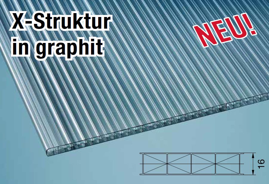 Scobalit-16mm Stegplatten X-Struktur GRAPHIT 5-fach-16mm Stegplatte-PC-Stegplatten-Guenstig.de