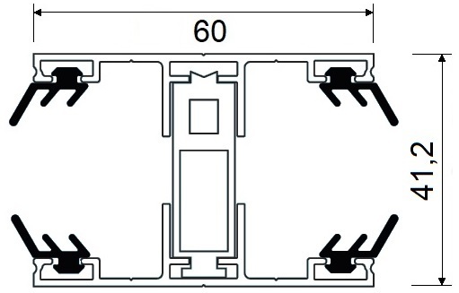 ALU-Komplettsystem für 25mm Stegplatten - Mittelprofil - thermisch getrennt