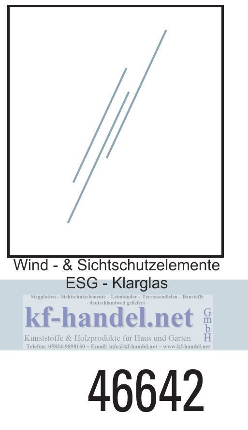 ESG Klarglas Sichtschutz / Windschutz 8mm diverse Abmessungen