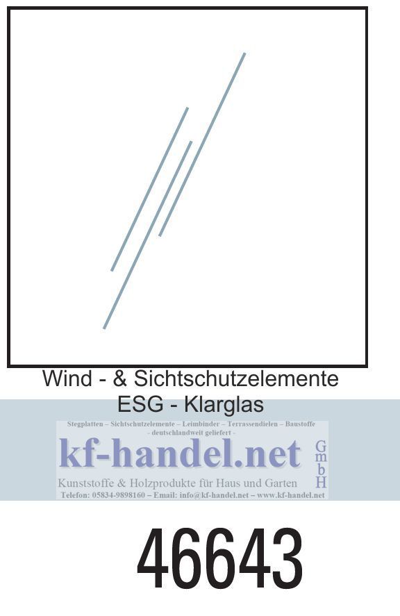 ESG Klarglas Sichtschutz / Windschutz 8mm diverse Abmessungen