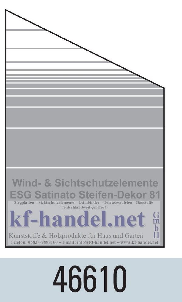 ESG Satinato weiß Modell 81 Sichtschutz / Windschutz 8mm div. Abmessungen