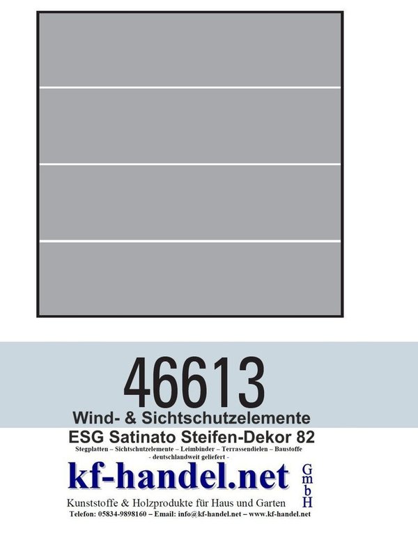 ESG Satinato weiß Modell 82 Sichtschutz / Windschutz 8mm div. Abmessungen