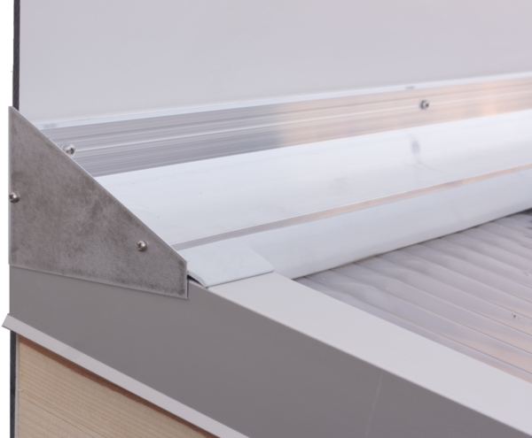 Breite 408cm Holz-Bausatz Komplettset - Stegplatten Heatbloc opal-weiß