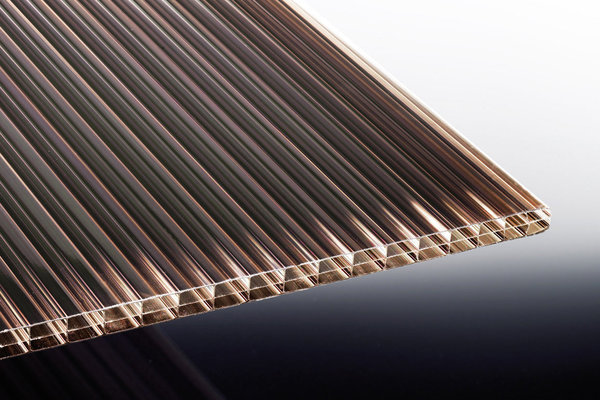 16mm Stegplatten Komplettset Polycarbonat 3-fach bronze - Alu-Alu-Profil